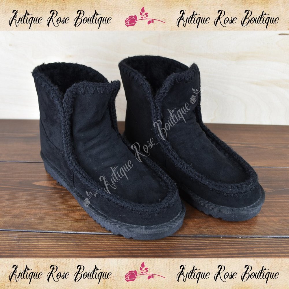 🌹 Very G Black Fur Lined Marvi Bootie